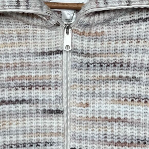 Christopher & Banks Space Dyed Shaker Stitch Zip Front Cardigan Sweater Size XL - Picture 4 of 15